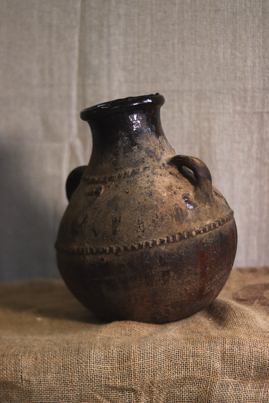 Antique Berber Braided Pot | No. 2