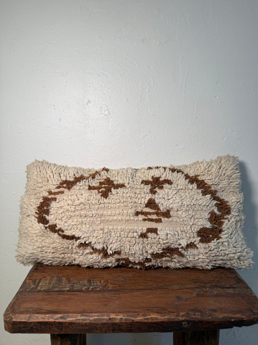 Medium Hand-Woven Pile Cushion Cover | Shaggy Ivory Lumbar