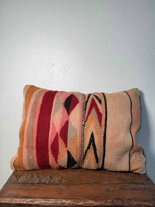 Medium Hand-Woven Hanbel Cushion Cover | Geometric Terracotta