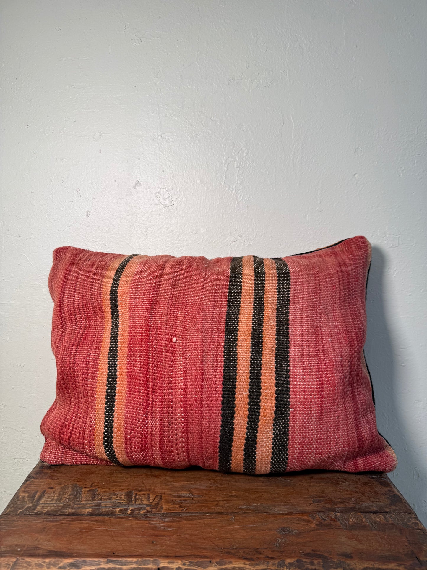 Medium Hand-Woven Hanbel Cushion Cover | Geometric Terracotta