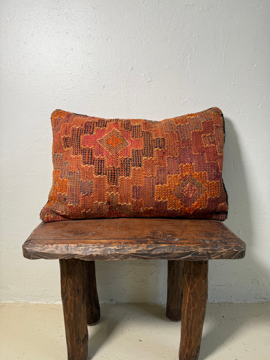Medium Hand-Woven Hanbel Cushion Cover | Rust Tribal No. 2
