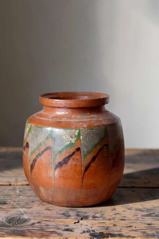 Vintage Hungarian Painted Terracotta Pot
