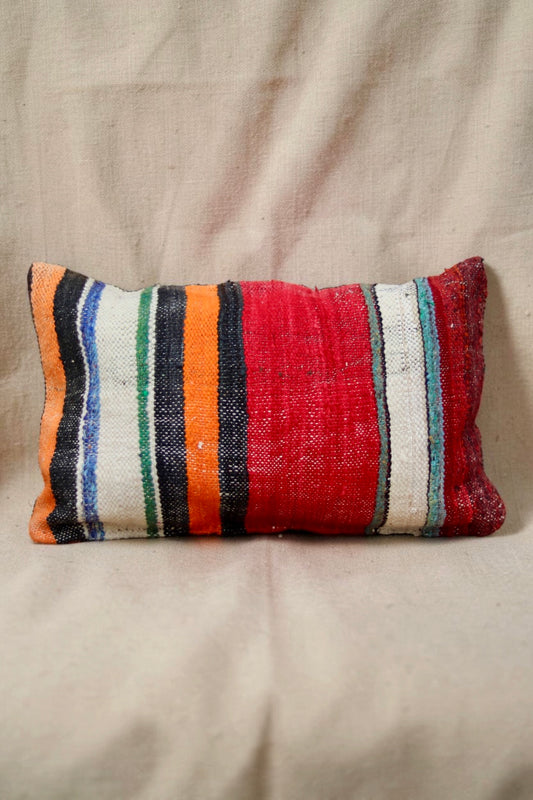 Reverse of double sided Moroccan striped cushion cover