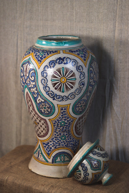 XL Safi Vase with Lid, Fes