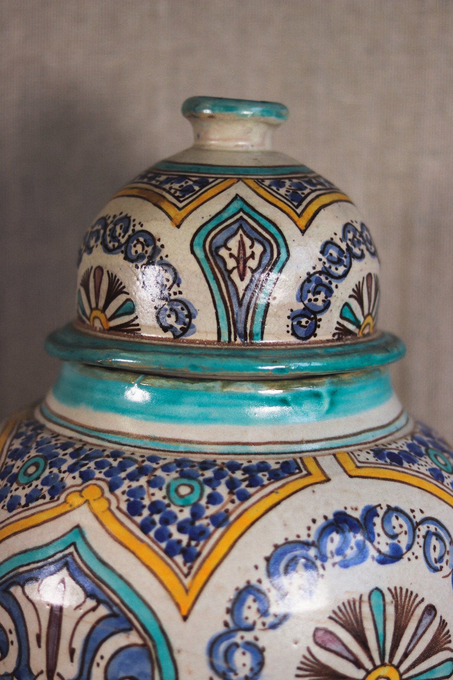 XL Safi Vase with Lid, Fes