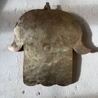Large Moroccan Brass & Glass Hamsa Amulet | No. 1