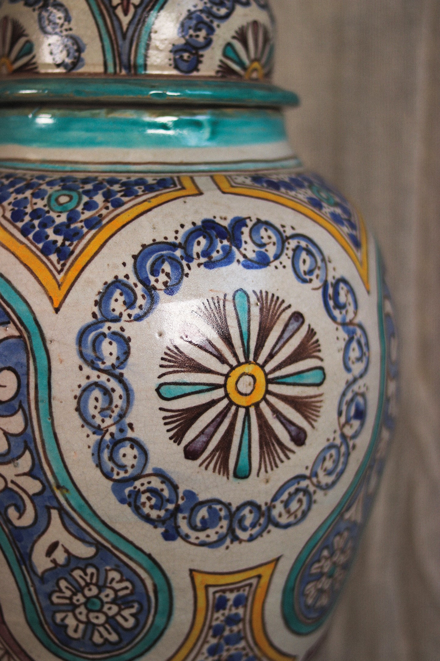 XL Safi Vase with Lid, Fes