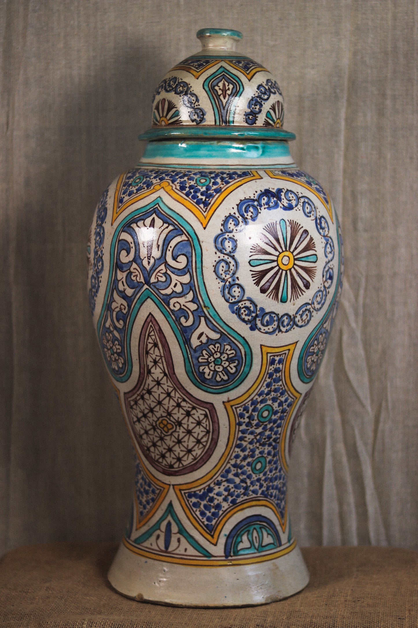 XL Safi Vase with Lid, Fes