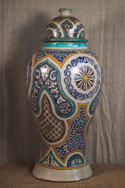 XL Safi Vase with Lid, Fes