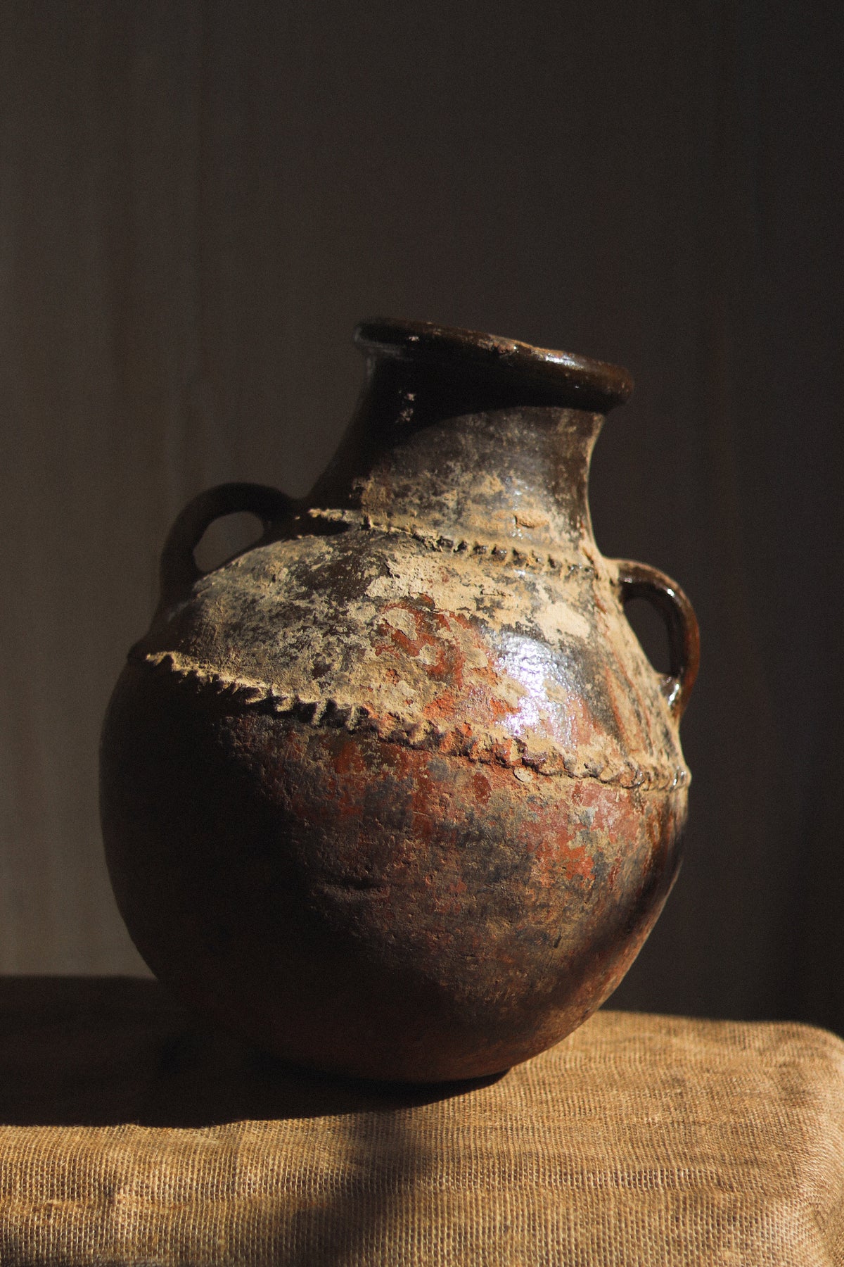 Antique Berber Braided Pot | No. 3