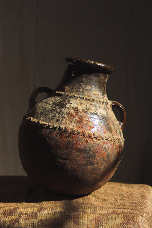Antique Berber Braided Pot | No. 3