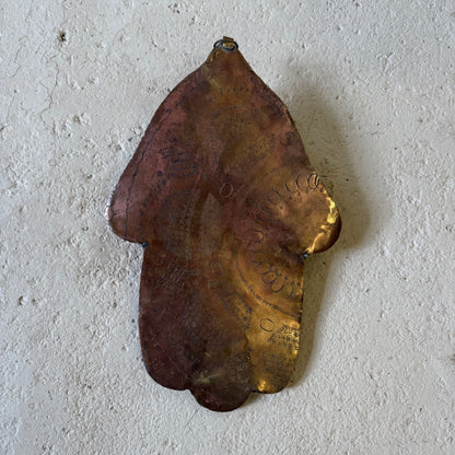 Large Moroccan Brass & Glass Hamsa Amulet | No. 3