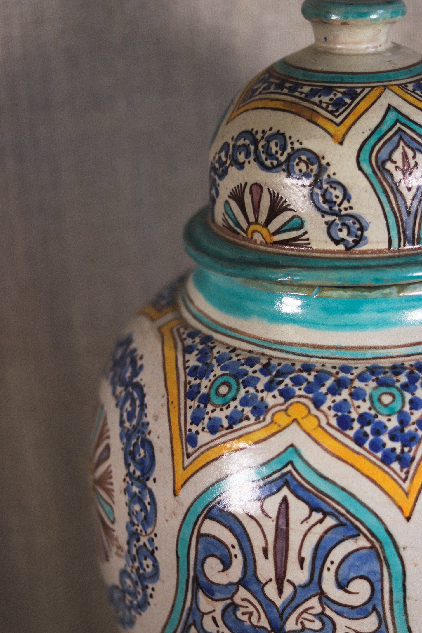 XL Safi Vase with Lid, Fes