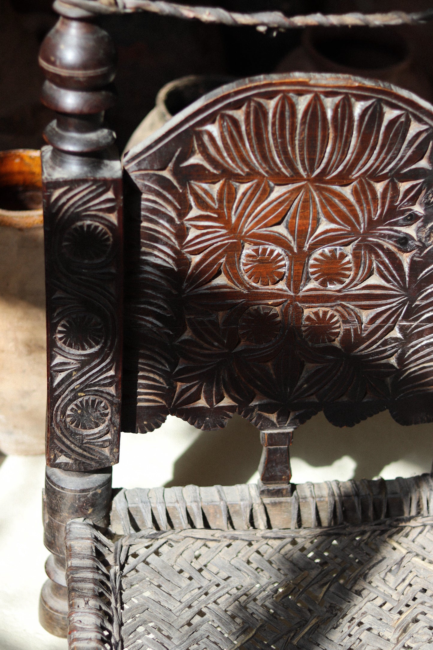 Near Pair of 19th Century Swat Valley Pidha Chairs