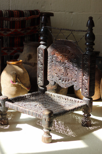 Near Pair of 19th Century Swat Valley Pidha Chairs
