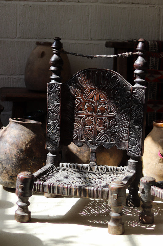 Near Pair of 19th Century Swat Valley Pidha Chairs
