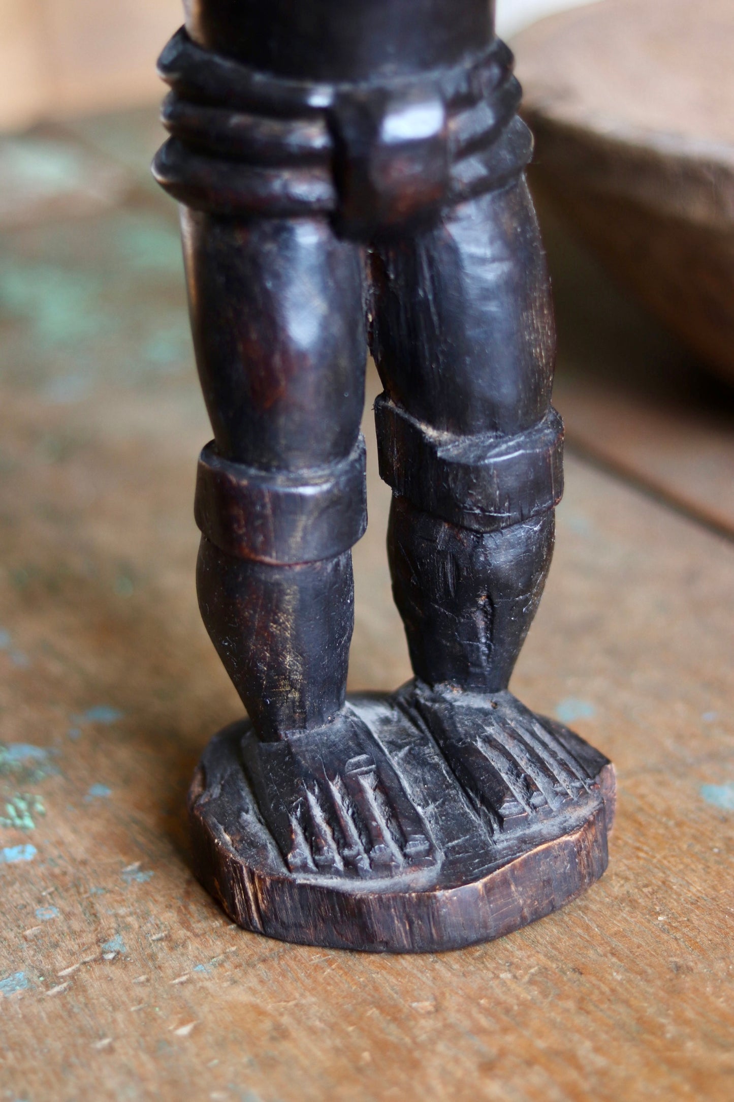Vintage African Mother & Child Carved Wooden Figure