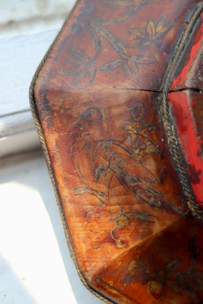 Antique Chinese Lacquered Wedding Basket