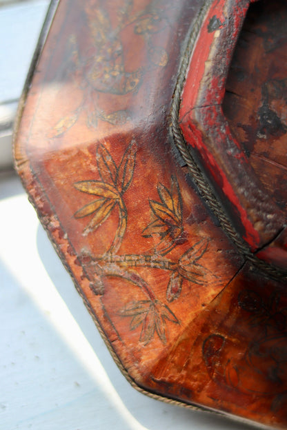 Antique Chinese Lacquered Wedding Basket