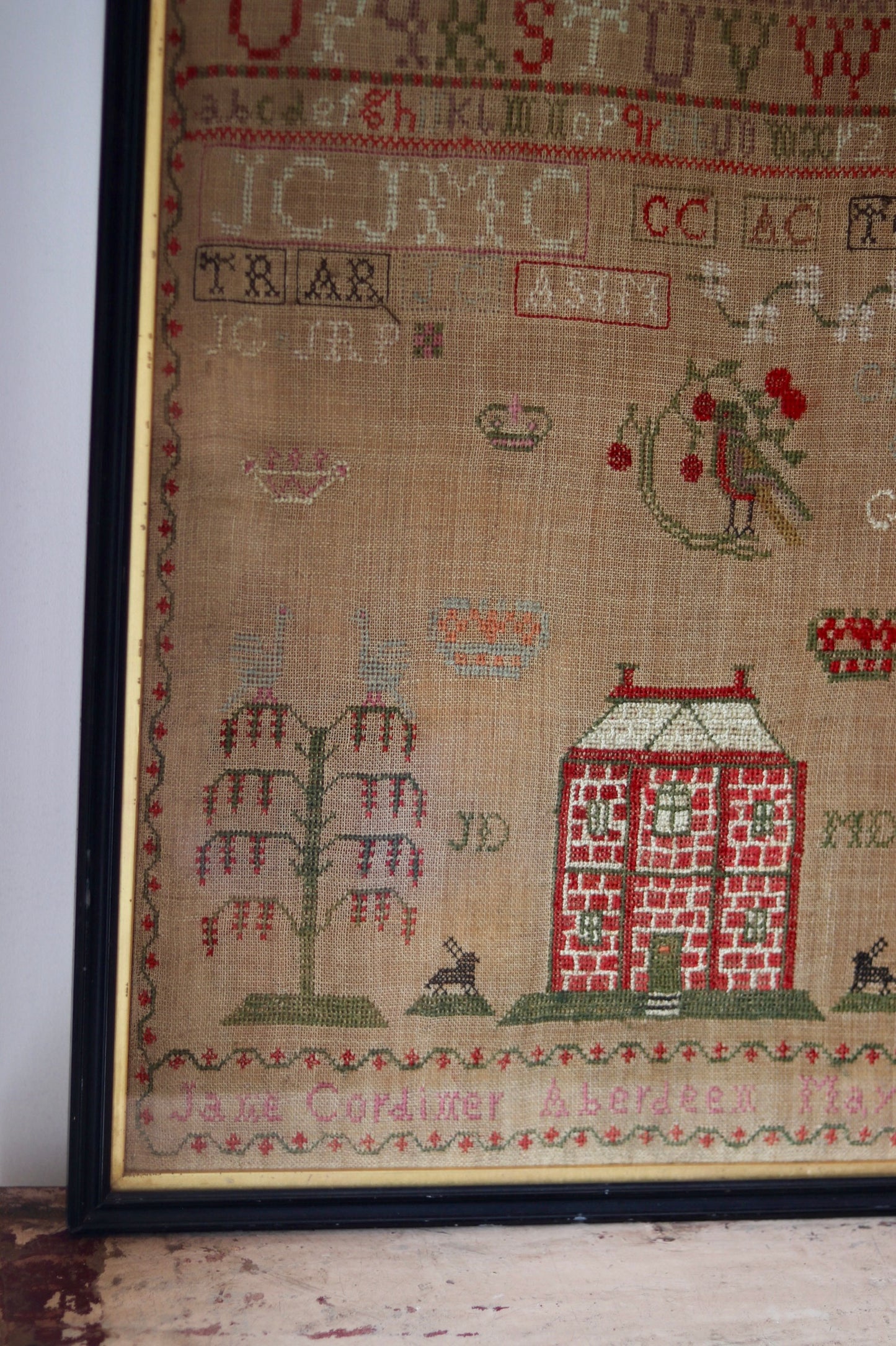 Scottish Needlework Sampler by Jane Cordiner, Aberdeen, 1828