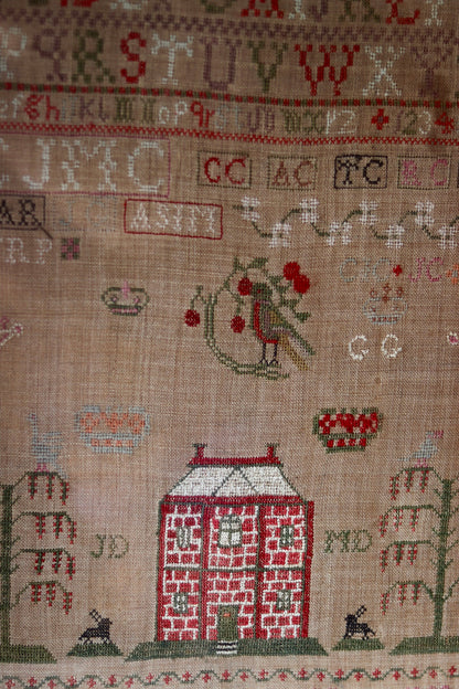 Scottish Needlework Sampler by Jane Cordiner, Aberdeen, 1828