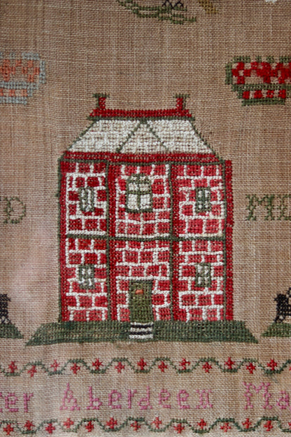 Scottish Needlework Sampler by Jane Cordiner, Aberdeen, 1828