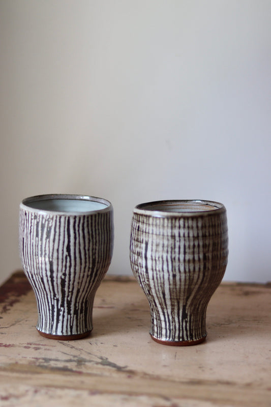 Vintage Japanese Studio Pottery Yunomi Tea Cups