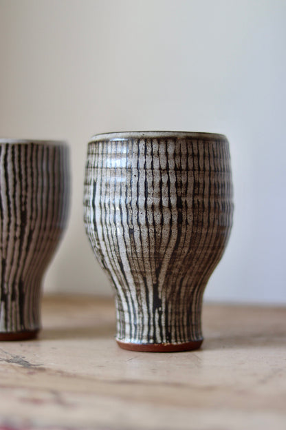 Vintage Japanese Studio Pottery Yunomi Tea Cups