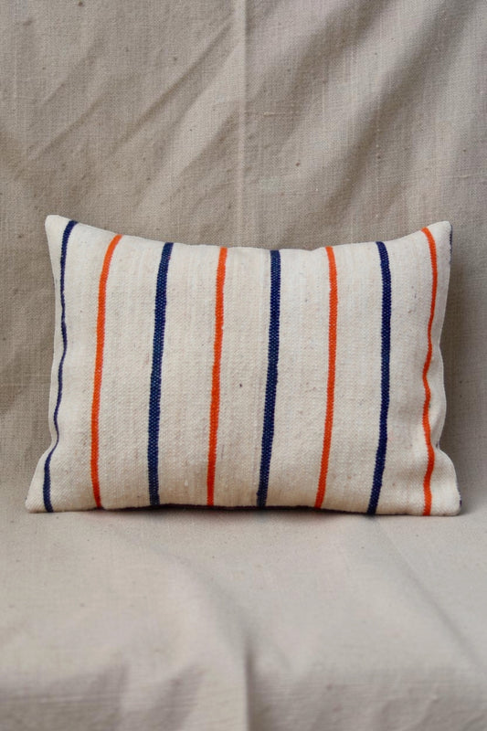Moroccan Cushion Cover | Navy & Orange Stripe