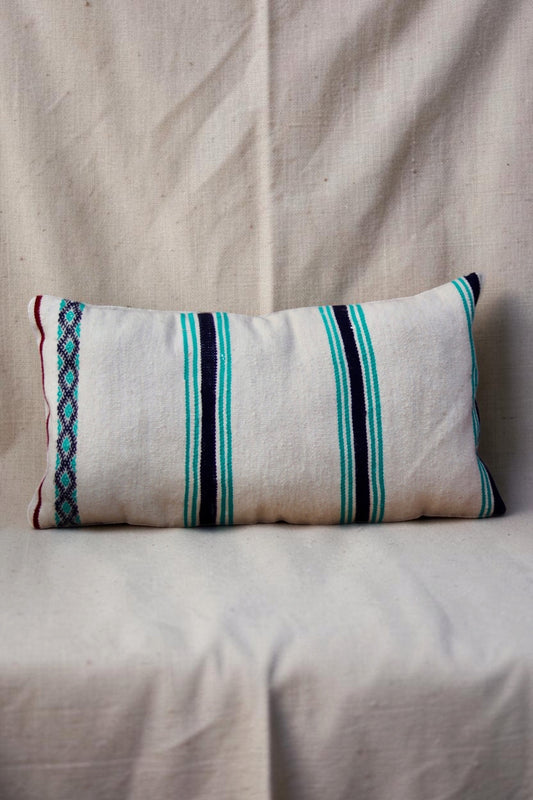 Moroccan Cushion Cover | Turquoise & Navy Stripe