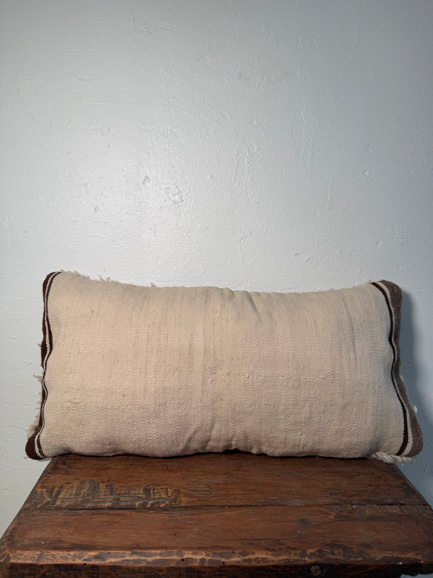 Medium Hand-Woven Pile Cushion Cover | Shaggy Ivory Lumbar