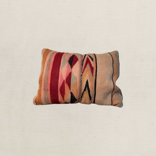 Medium Hand-Woven Hanbel Cushion Cover | Geometric Terracotta