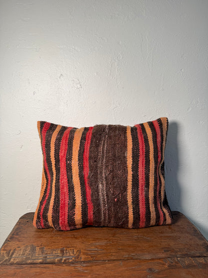 Small Hand-Woven Hanbel Cushion Cover | Red & Camel Stripe No. 1