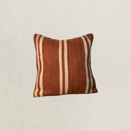 Small Hand-Woven Hanbel Cushion Cover | Rust Wool Stripe No. 1