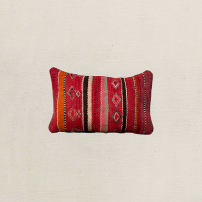 Medium Hand-Woven Hanbel Cushion Cover | Red Diamond Stripe No. 1