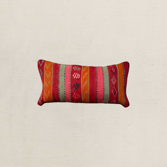 Medium Hand-Woven Hanbel Cushion Cover | Red Diamond Stripe No. 2