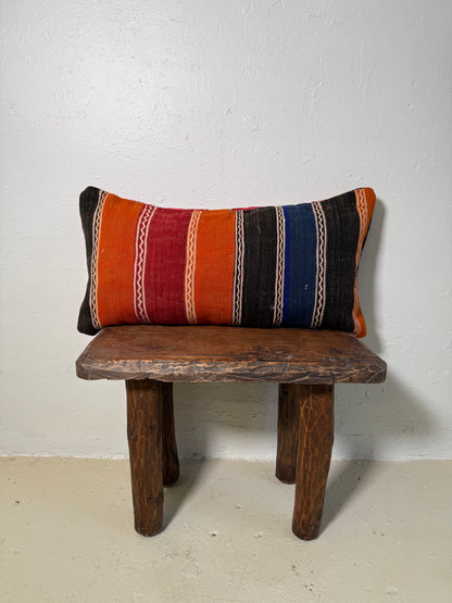 Medium Hand-Woven Hanbel Cushion Cover | Red Diamond Stripe No. 2