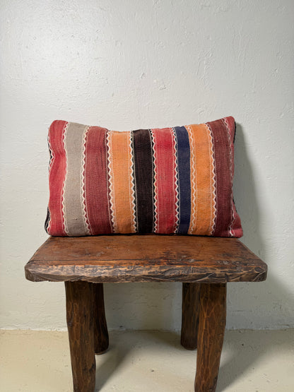 Medium Hand-Woven Hanbel Cushion Cover | Red Diamond Stripe No. 1