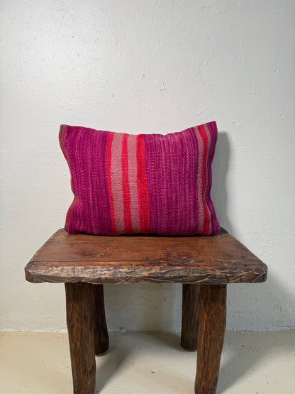 Small Hand-Woven Hanbel Cushion Cover | Pink Stripe No. 2
