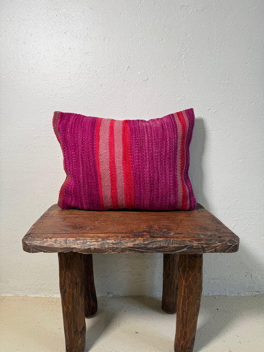 Small Hand-Woven Hanbel Cushion Cover | Pink Stripe No. 2