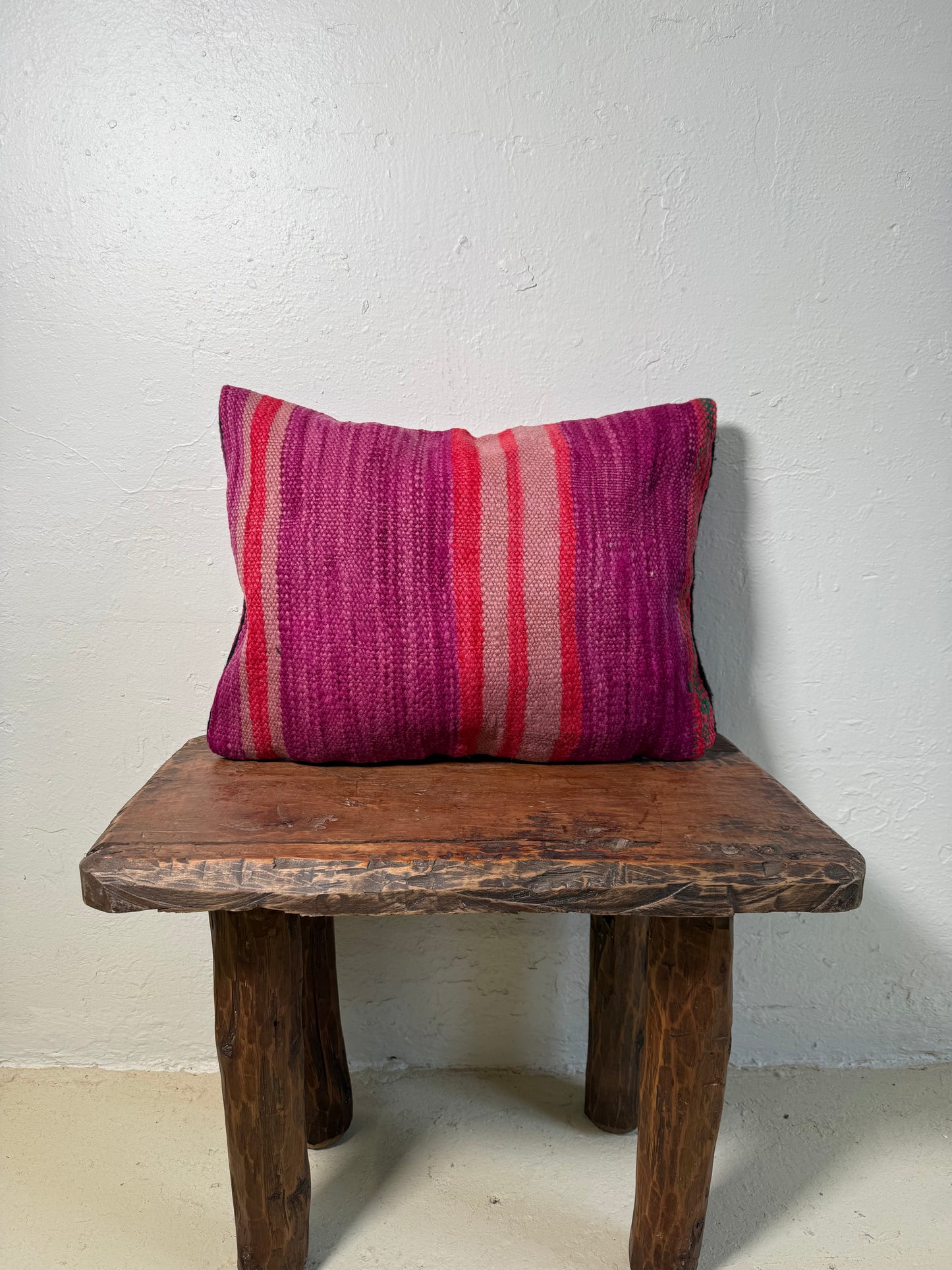 Small Hand-Woven Hanbel Cushion Cover | Pink Stripe No. 2