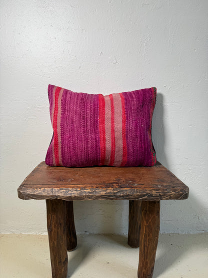 Small Hand-Woven Hanbel Cushion Cover | Pink Stripe No. 2