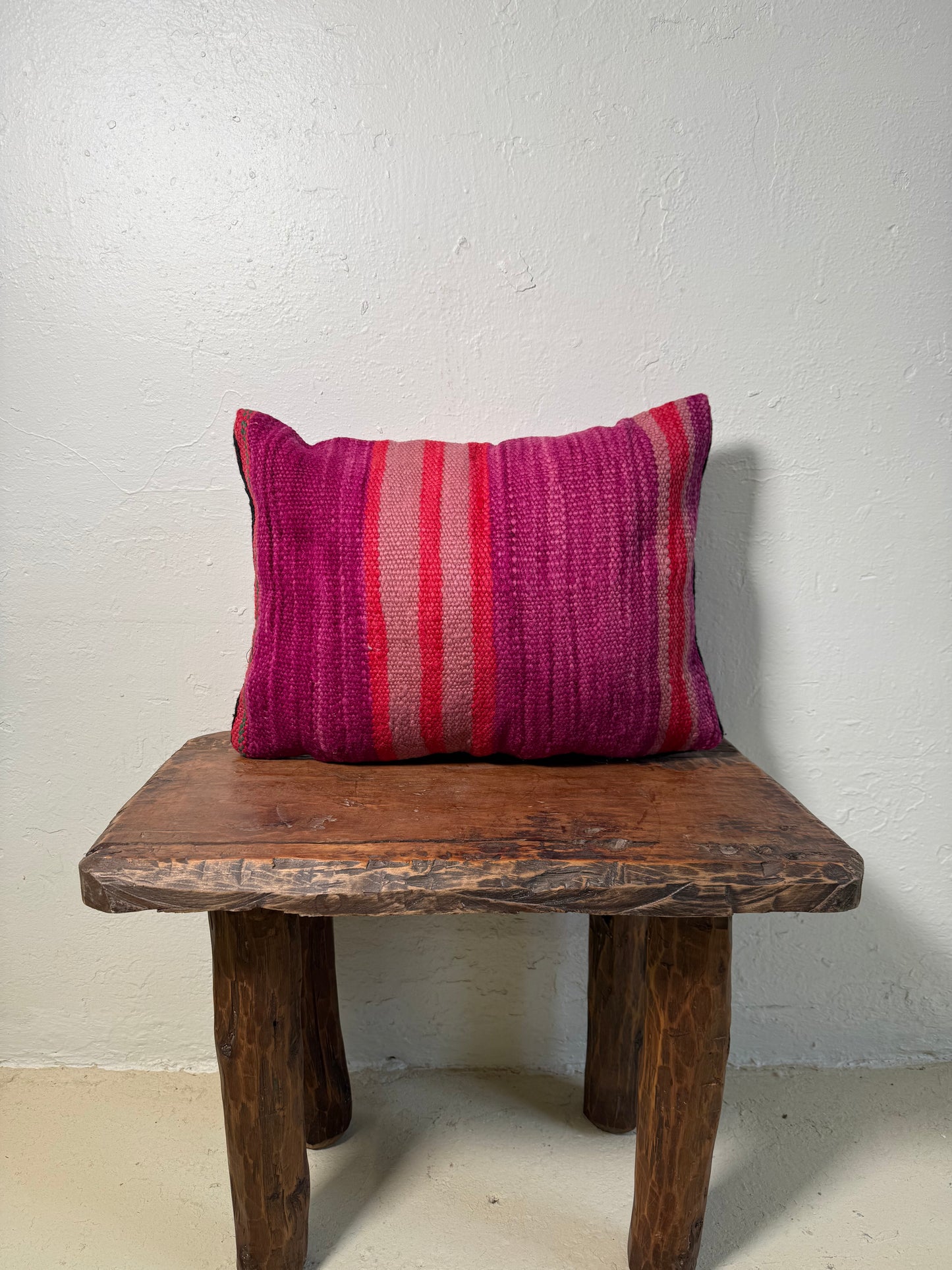 Small Hand-Woven Hanbel Cushion Cover | Pink Stripe No. 1
