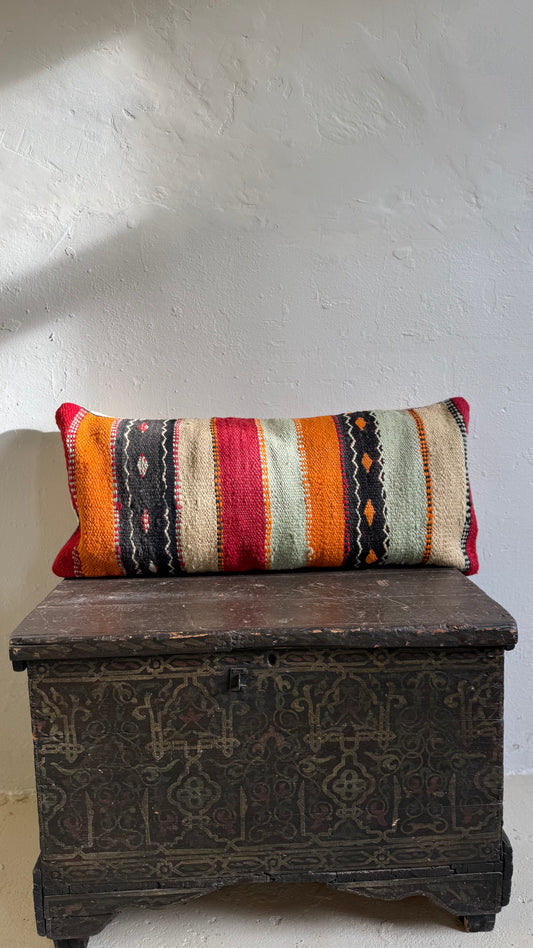 Large Hand-Woven Hanbel Cushion Cover| Lumbar Stripe No. 2