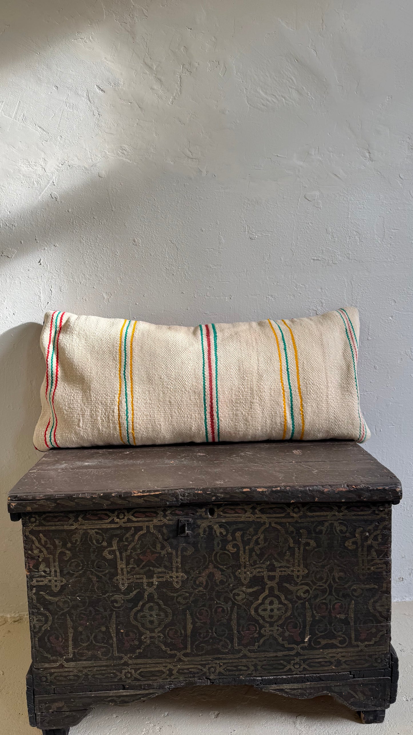 Large Hand-Woven Hanbel Cushion Cover| Lumbar Stripe No. 2