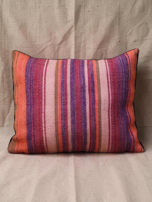 Moroccan Cushion Cover | Pink, Purple & Coral Stripe