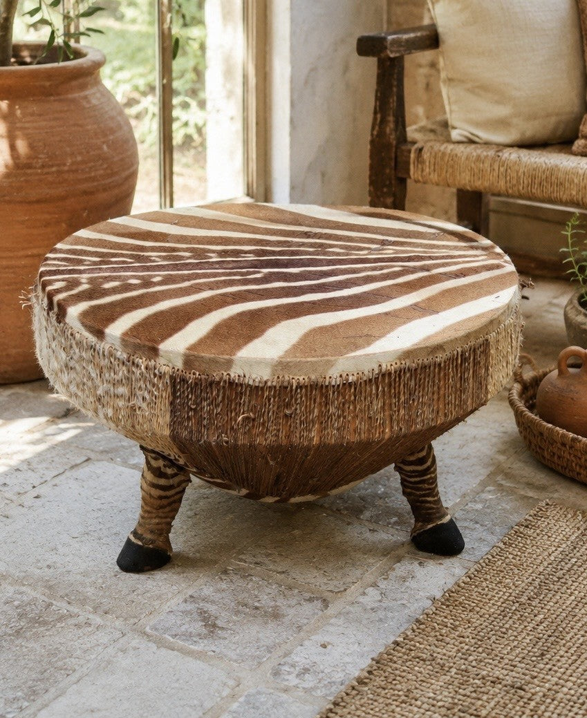 Vintage African Drum Coffee Table