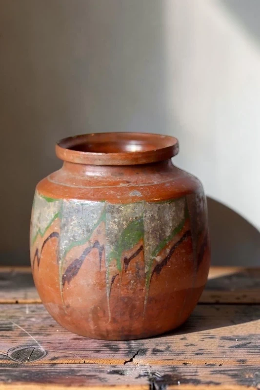 Vintage Hungarian Painted Terracotta Pot