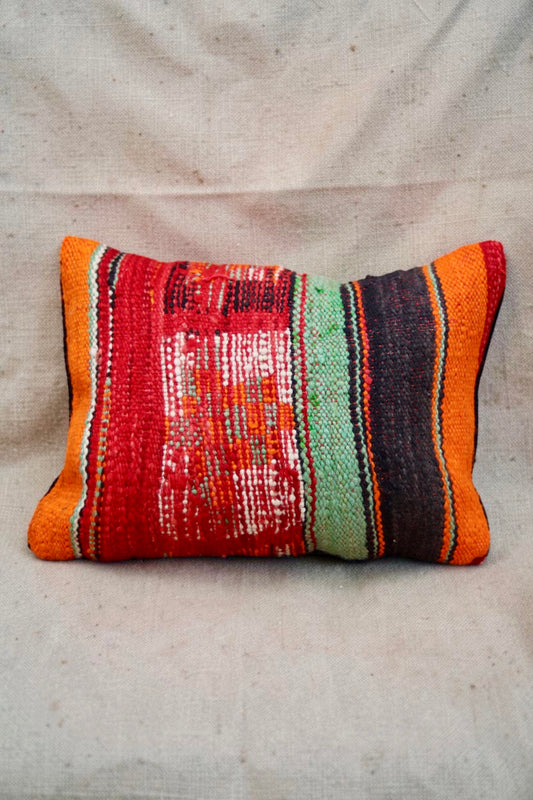 Reverse of double sided Moroccan striped cushion cover